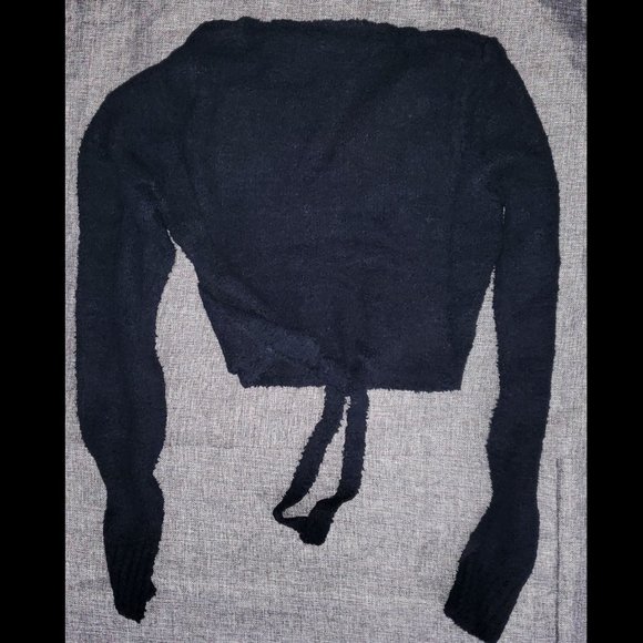 SKIMS Black Long Sleeve Wrap Top - Picture 2 of 3